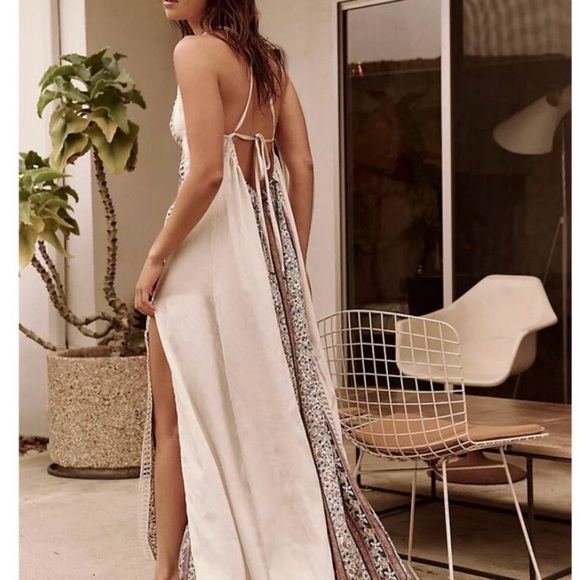 Free People White and Brown Backless Dress - Picture 2 of 9